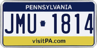 PA license plate JMU1814