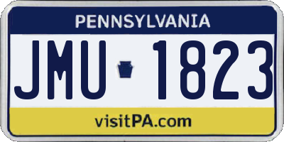 PA license plate JMU1823
