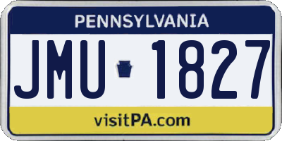 PA license plate JMU1827