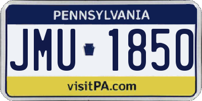 PA license plate JMU1850