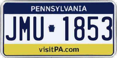PA license plate JMU1853