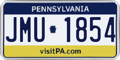 PA license plate JMU1854