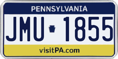 PA license plate JMU1855