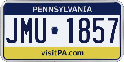 PA license plate JMU1857
