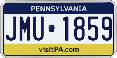 PA license plate JMU1859