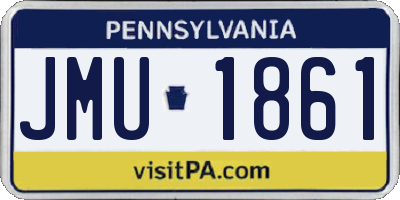 PA license plate JMU1861