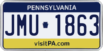 PA license plate JMU1863