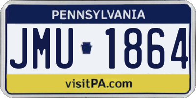 PA license plate JMU1864