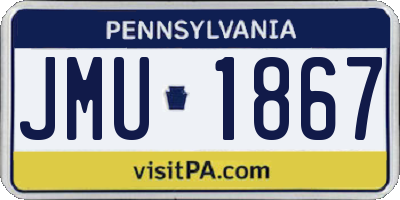 PA license plate JMU1867