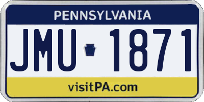 PA license plate JMU1871