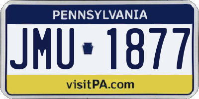PA license plate JMU1877