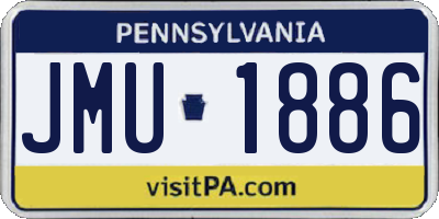 PA license plate JMU1886