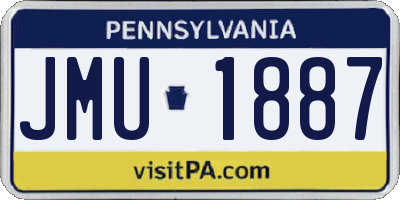 PA license plate JMU1887