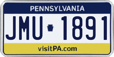 PA license plate JMU1891