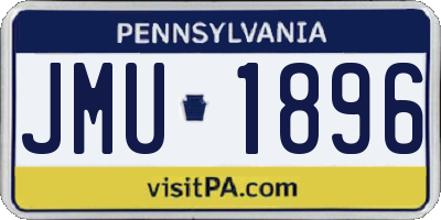 PA license plate JMU1896