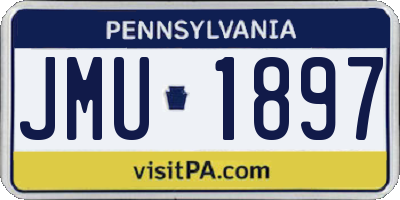 PA license plate JMU1897