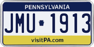 PA license plate JMU1913