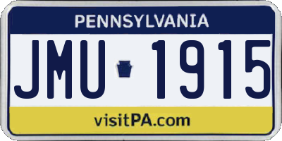 PA license plate JMU1915