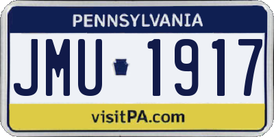 PA license plate JMU1917