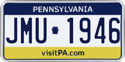 PA license plate JMU1946
