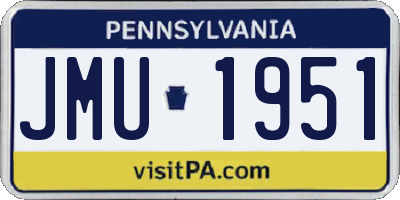 PA license plate JMU1951