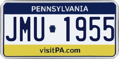 PA license plate JMU1955