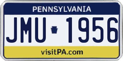 PA license plate JMU1956