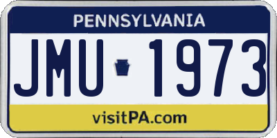 PA license plate JMU1973