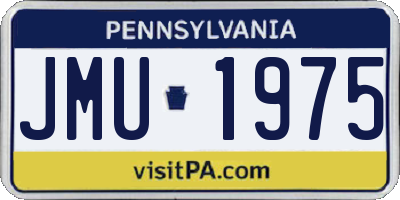 PA license plate JMU1975