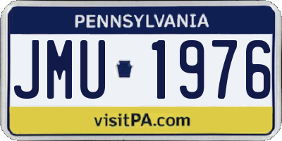 PA license plate JMU1976