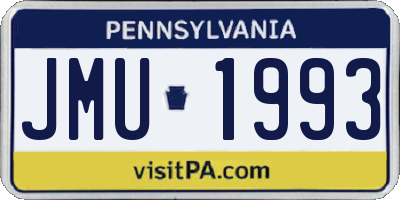 PA license plate JMU1993