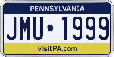 PA license plate JMU1999