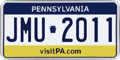 PA license plate JMU2011