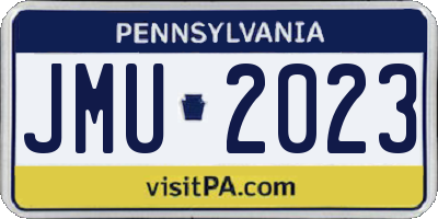 PA license plate JMU2023
