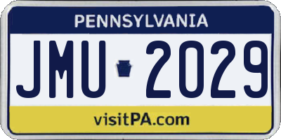 PA license plate JMU2029