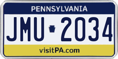 PA license plate JMU2034