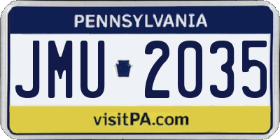 PA license plate JMU2035