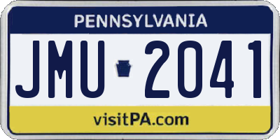 PA license plate JMU2041