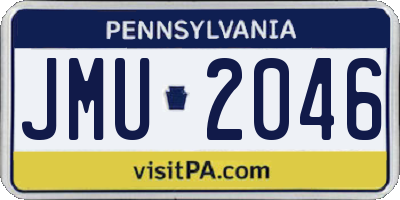 PA license plate JMU2046