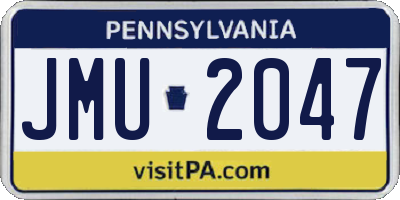 PA license plate JMU2047