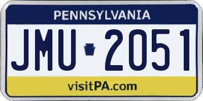 PA license plate JMU2051