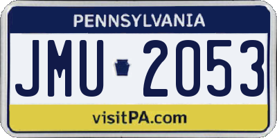 PA license plate JMU2053
