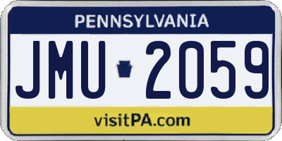 PA license plate JMU2059