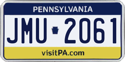 PA license plate JMU2061