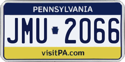 PA license plate JMU2066