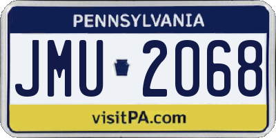 PA license plate JMU2068