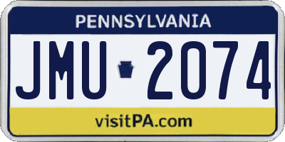 PA license plate JMU2074