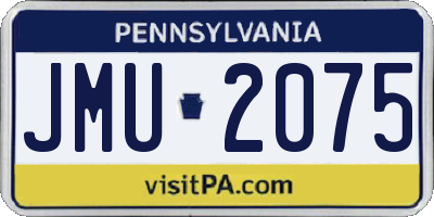 PA license plate JMU2075