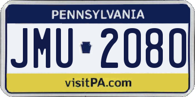 PA license plate JMU2080