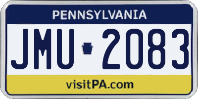 PA license plate JMU2083